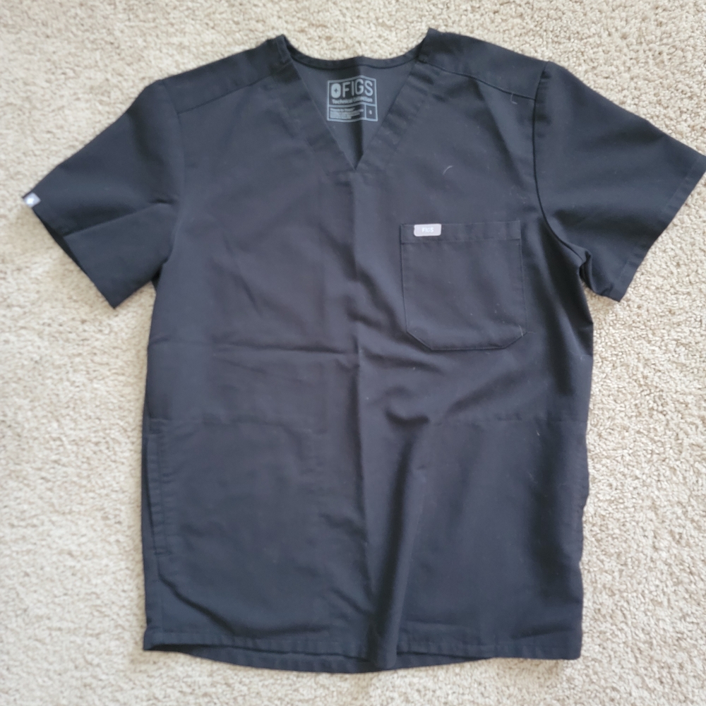 Figs Men's Technical Collection Black Scrub Top